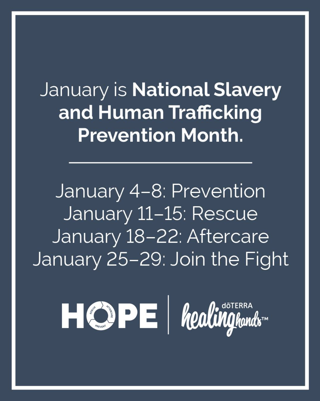 National Slavery and Human Trafficking Prevention Month